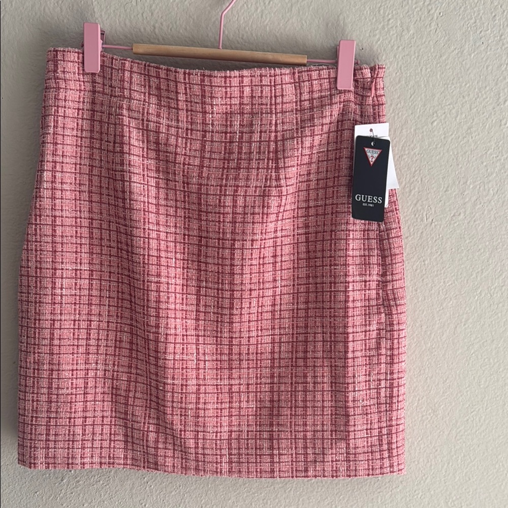Guess Women's Pink Checkered Mini Skirt
